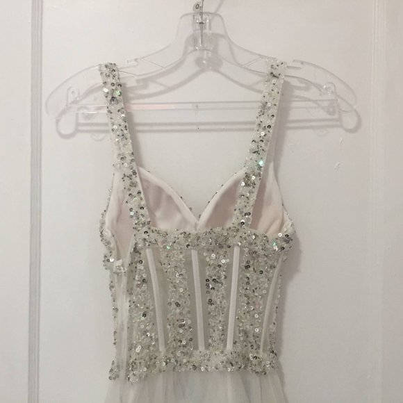 NWT Colors Dress White with Sequins Size 0 - Picture 5 of 7